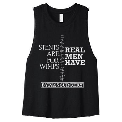 Heart Surgery Survivor After Surgery Recovery Men Bypass Women's Racerback Cropped Tank