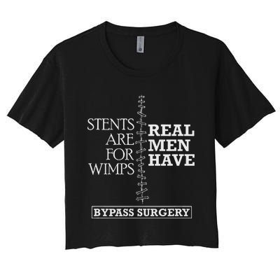 Heart Surgery Survivor After Surgery Recovery Men Bypass Women's Crop Top Tee