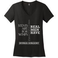 Heart Surgery Survivor After Surgery Recovery Men Bypass Women's V-Neck T-Shirt