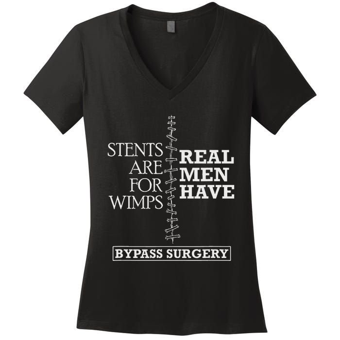 Heart Surgery Survivor After Surgery Recovery Men Bypass Women's V-Neck T-Shirt