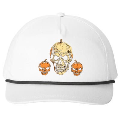 Halloween Spooky Skull Jack O Lantern Pumpkins Snapback Five-Panel Rope Hat