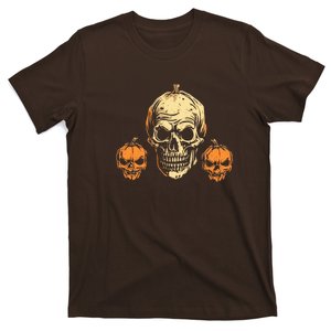 Halloween Spooky Skull Jack O Lantern Pumpkins T-Shirt