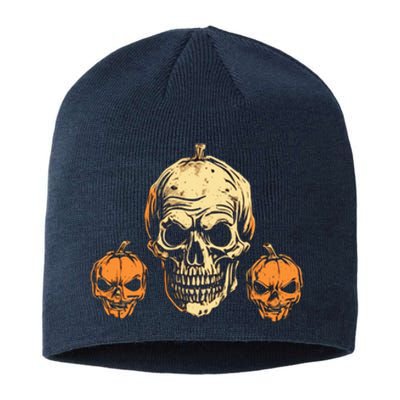 Halloween Spooky Skull Jack O Lantern Pumpkins Sustainable Beanie