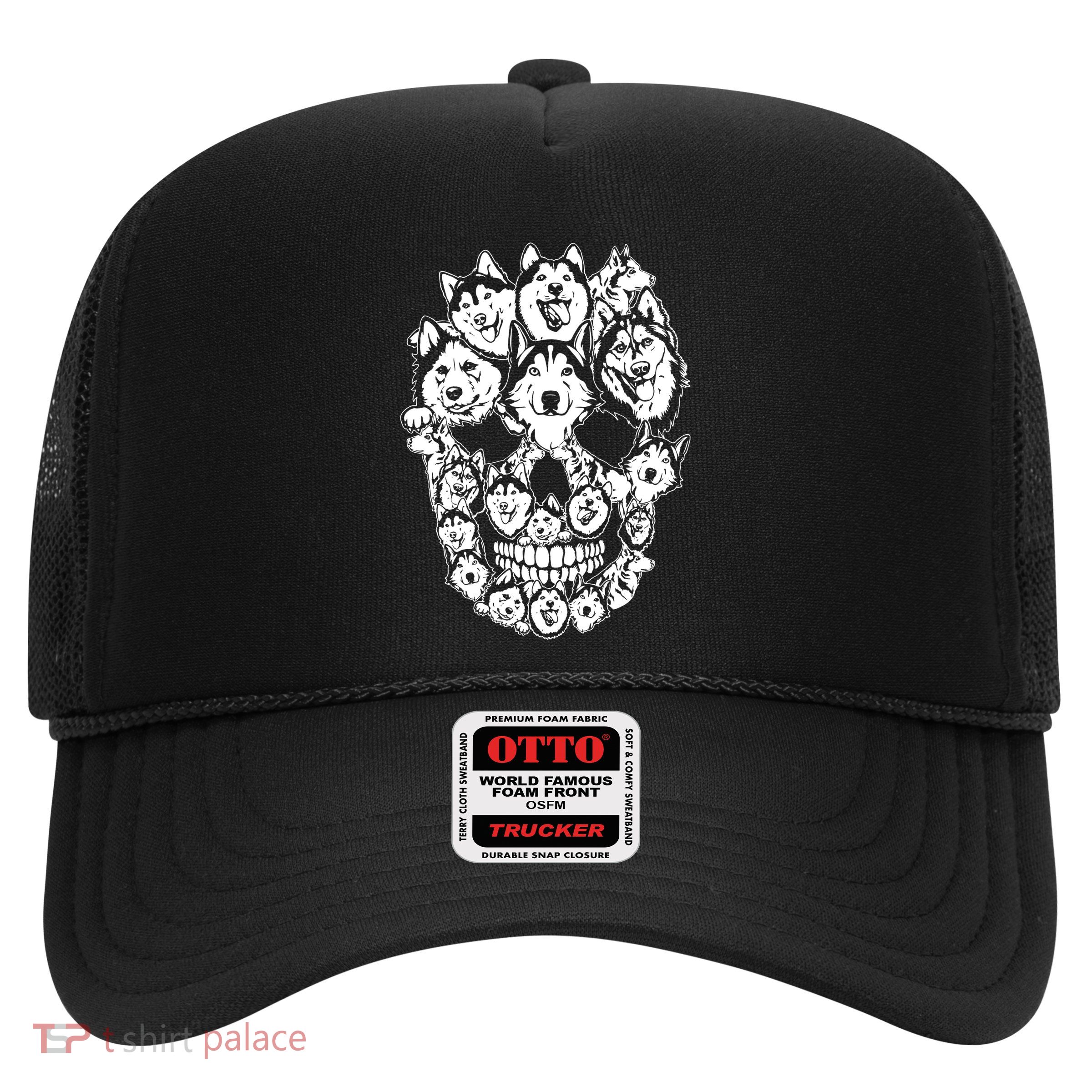 Husky Skull Siberian Dog Lover Trucker Hat
