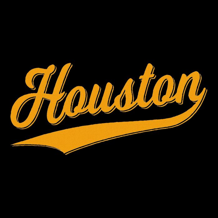 Houston Sports Script Cursive Classic Texas Flag Swoosh Stripe Pom Pom Beanie