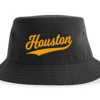 Houston Sports Script Cursive Classic Texas Flag Swoosh Sustainable Bucket Hat