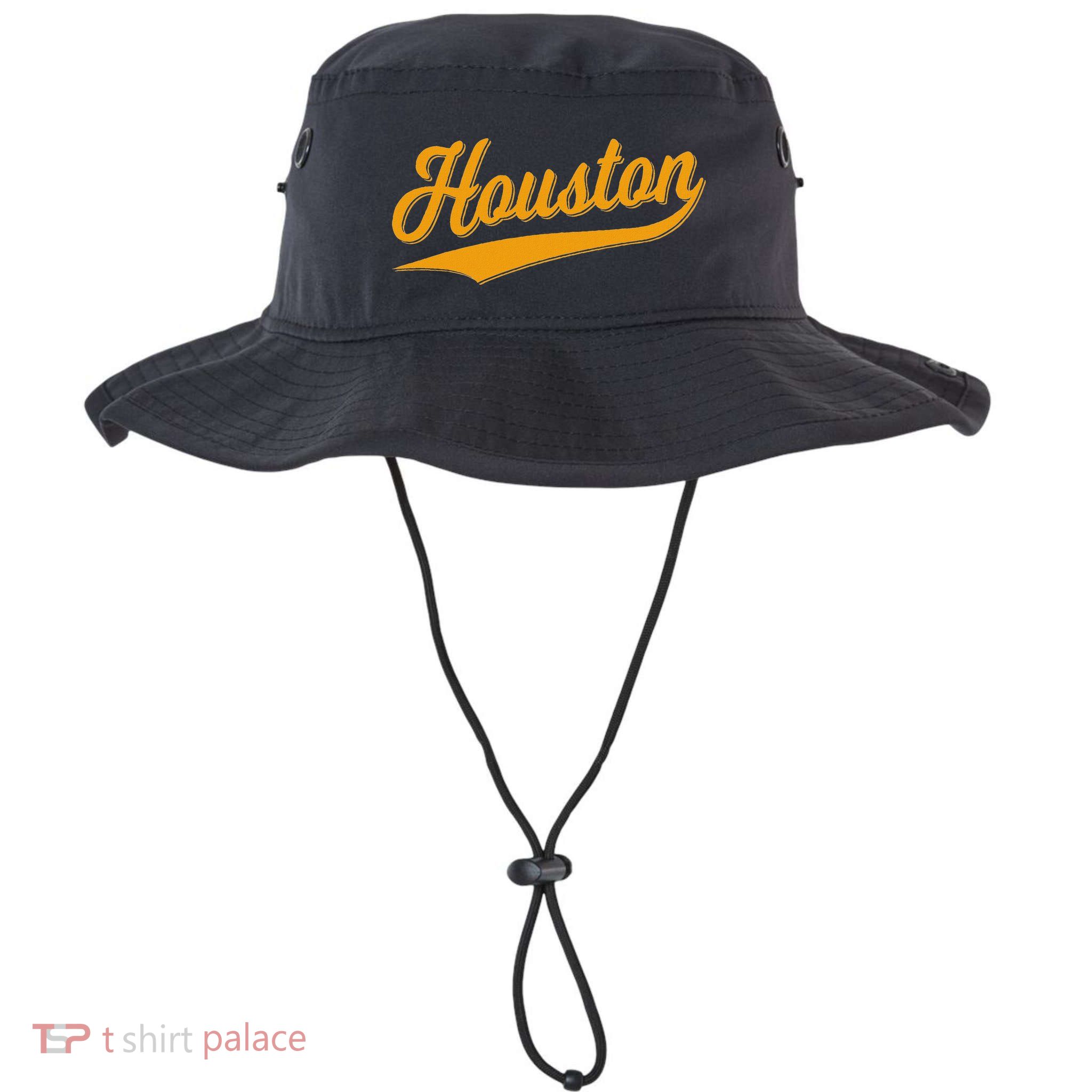Houston Sports Script Cursive Classic Texas Flag Swoosh Bucket Hat