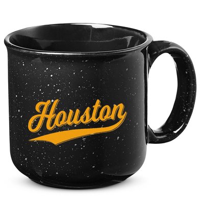 Houston Sports Script Cursive Classic Texas Flag Swoosh 15oz Campfire Ceramic Mug