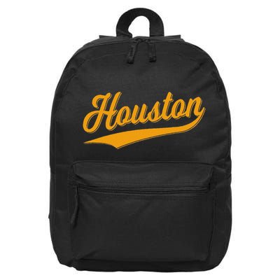 Houston Sports Script Cursive Classic Texas Flag Swoosh 16 in Basic Backpack