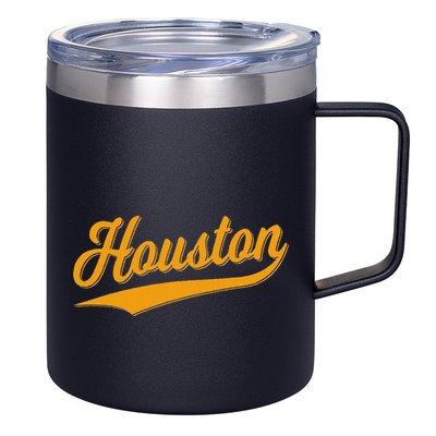 Houston Sports Script Cursive Classic Texas Flag Swoosh 12oz Stainless Steel Coffee Mug