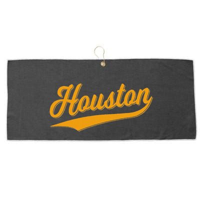Houston Sports Script Cursive Classic Texas Flag Swoosh Large Microfiber Waffle Golf Towel