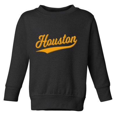 Houston Sports Script Cursive Classic Texas Flag Swoosh Toddler Sweatshirt
