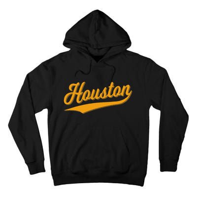Houston Sports Script Cursive Classic Texas Flag Swoosh Tall Hoodie