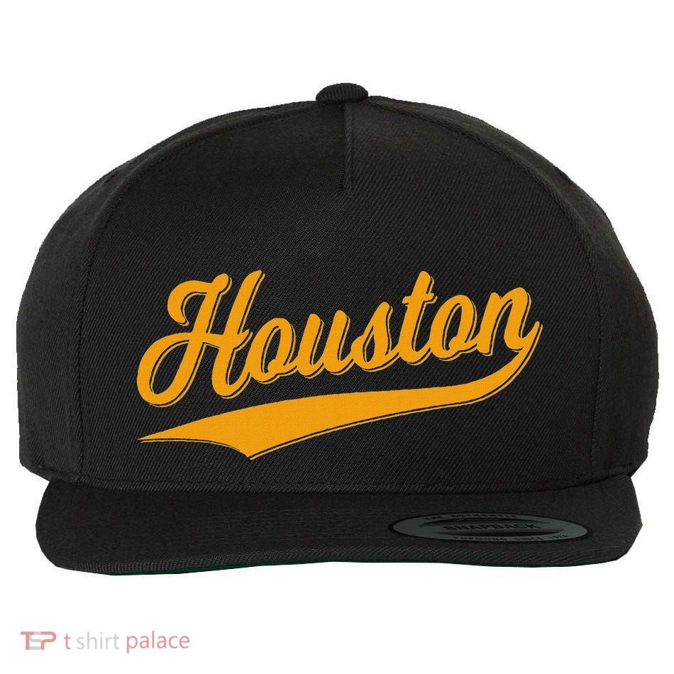 Houston Sports Script Cursive Classic Texas Flag Swoosh Wool Snapback Cap