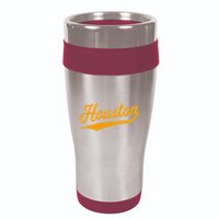 Houston Sports Script Cursive Classic Texas Flag Swoosh 16oz Travel Tumbler