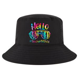 Hello Summer Teacher Off Duty Last Day Of School Tie Dye Cool Comfort Performance Bucket Hat