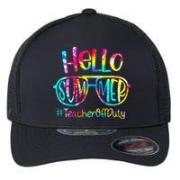 Hello Summer Teacher Off Duty Last Day Of School Tie Dye Flexfit Unipanel Trucker Cap