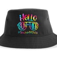 Hello Summer Teacher Off Duty Last Day Of School Tie Dye Sustainable Bucket Hat