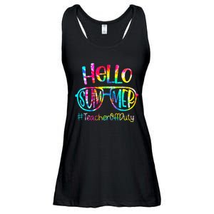 Hello Summer Teacher Off Duty Last Day Of School Tie Dye Ladies Essential Flowy Tank