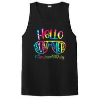 Hello Summer Teacher Off Duty Last Day Of School Tie Dye PosiCharge Competitor Tank