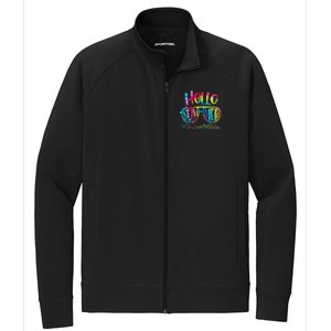 Hello Summer Teacher Off Duty Last Day Of School Tie Dye Stretch Full-Zip Cadet Jacket