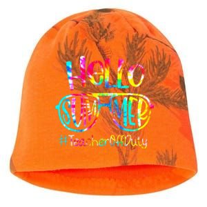 Hello Summer Teacher Off Duty Last Day Of School Tie Dye Kati - Camo Knit Beanie