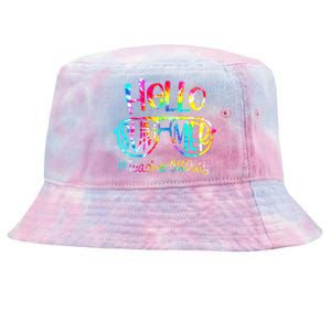 Hello Summer Teacher Off Duty Last Day Of School Tie Dye Tie-Dyed Bucket Hat