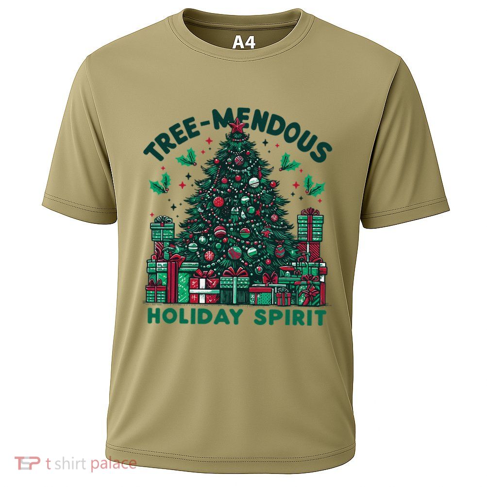 Holiday Spirit Treemendous Magnificent Christmas Tree Cooling Performance Crew T-Shirt