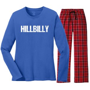 Hillbilly Simple Title Gift Women's Long Sleeve Flannel Pajama Set 