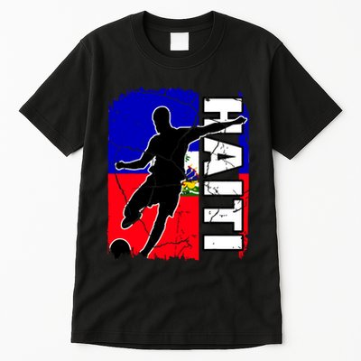 Haitian Soccer Team Haiti Flag Jersey Football Fans Tall T-Shirt
