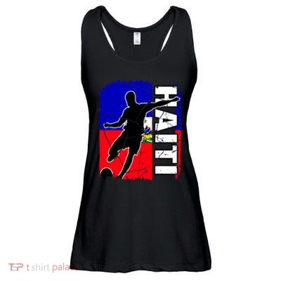 Haitian Soccer Team Haiti Flag Jersey Football Fans Ladies Essential Flowy Tank