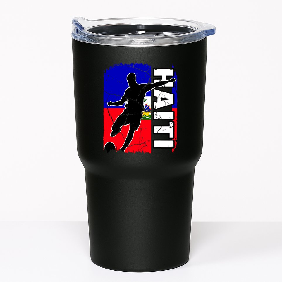 Haitian Soccer Team Haiti Flag Jersey Football Fans Tumbler