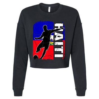 Haitian Soccer Team Haiti Flag Jersey Football Fans Cropped Pullover Crew