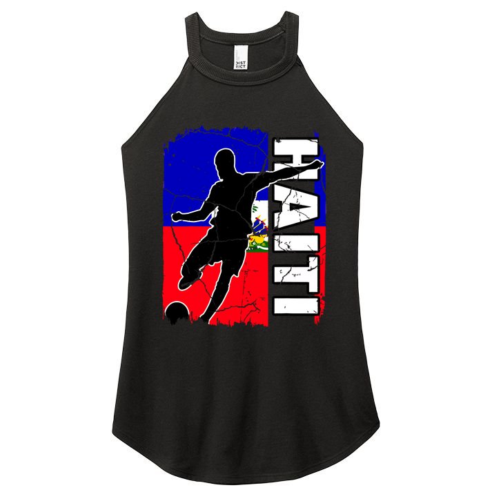 Haitian Soccer Team Haiti Flag Jersey Football Fans Women's Perfect Tri Rocker Tank