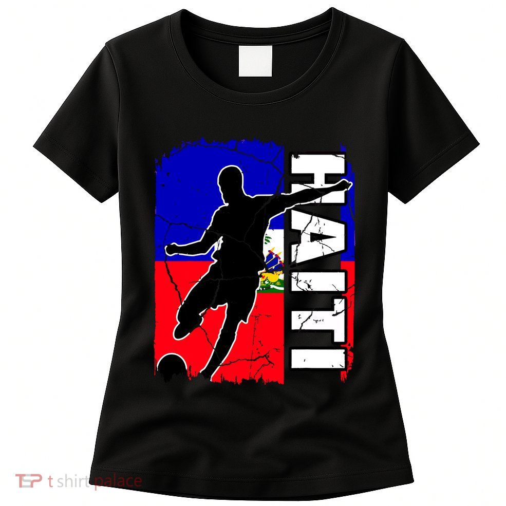Haitian Soccer Team Haiti Flag Jersey Football Fans Womens T-Shirt