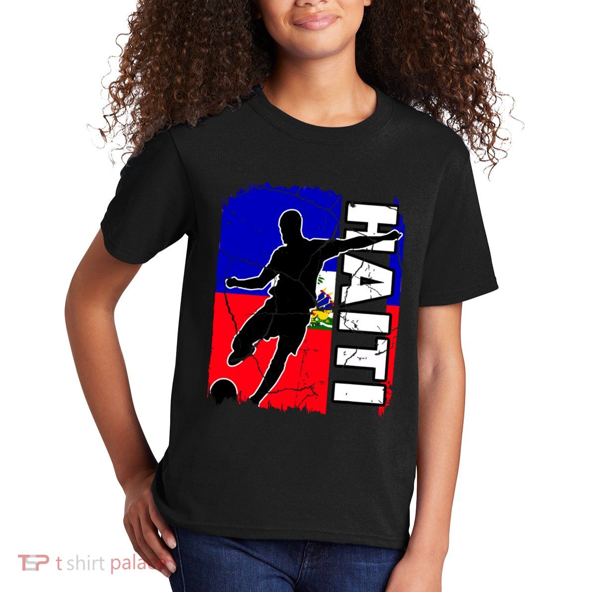Haitian Soccer Team Haiti Flag Jersey Football Fans Kids T-Shirt