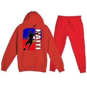 Haitian Soccer Team Haiti Flag Jersey Football Fans Premium Hooded Sweatsuit Set