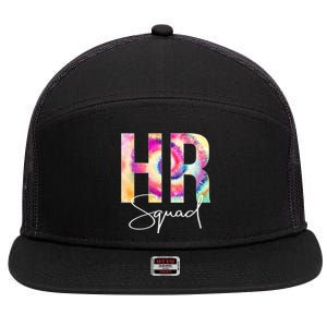 Hr Squad Tie Dye Back To School Appreciation Cool Gift 7 Panel Mesh Trucker Snapback Hat