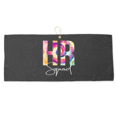 Hr Squad Tie Dye Back To School Appreciation Cool Gift Large Microfiber Waffle Golf Towel