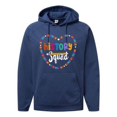 History Squad Team Be Kind School History Teacher Crew Gift Performance Fleece Hoodie