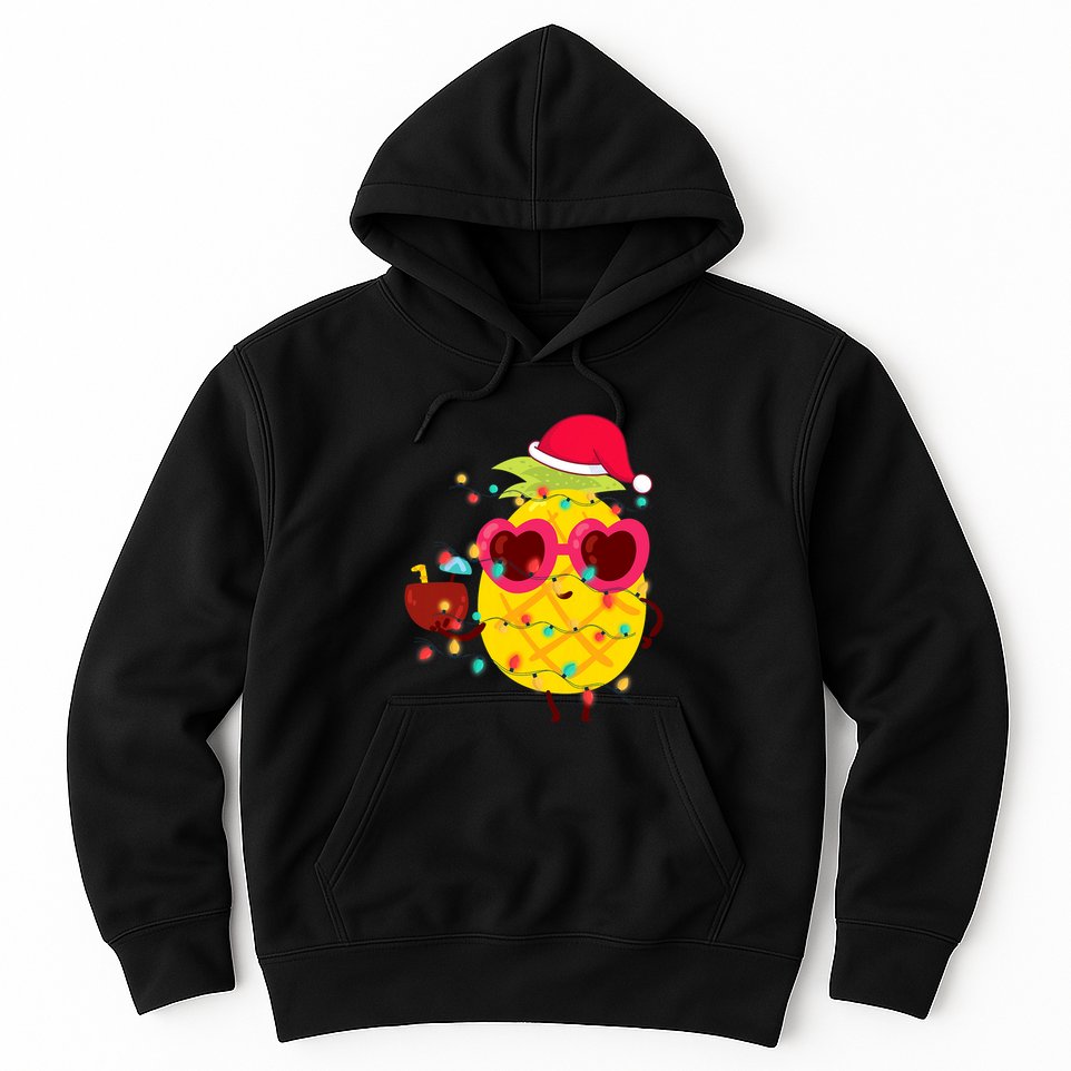 Hawaiian Summer Tropical Xmas Pineapple Christmas In July Hoodie