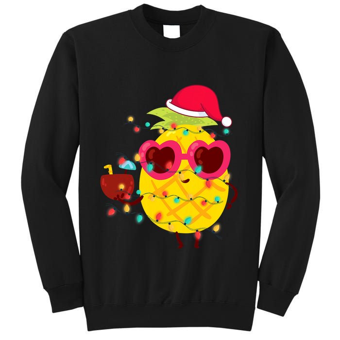 Hawaiian Summer Tropical Xmas Pineapple Christmas In July Sweatshirt