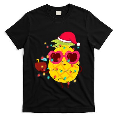 Hawaiian Summer Tropical Xmas Pineapple Christmas In July T-Shirt