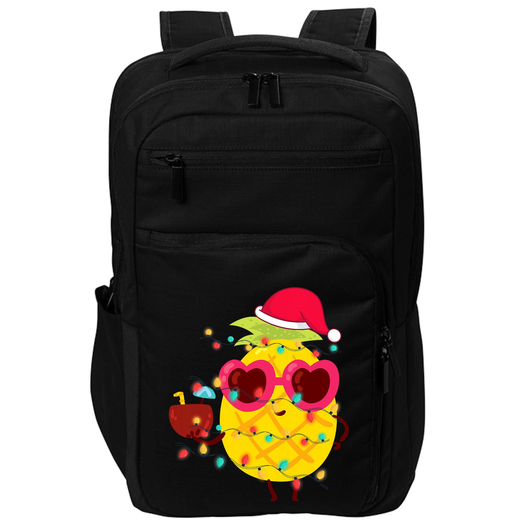 Hawaiian Summer Tropical Xmas Pineapple Christmas In July Impact Tech Backpack