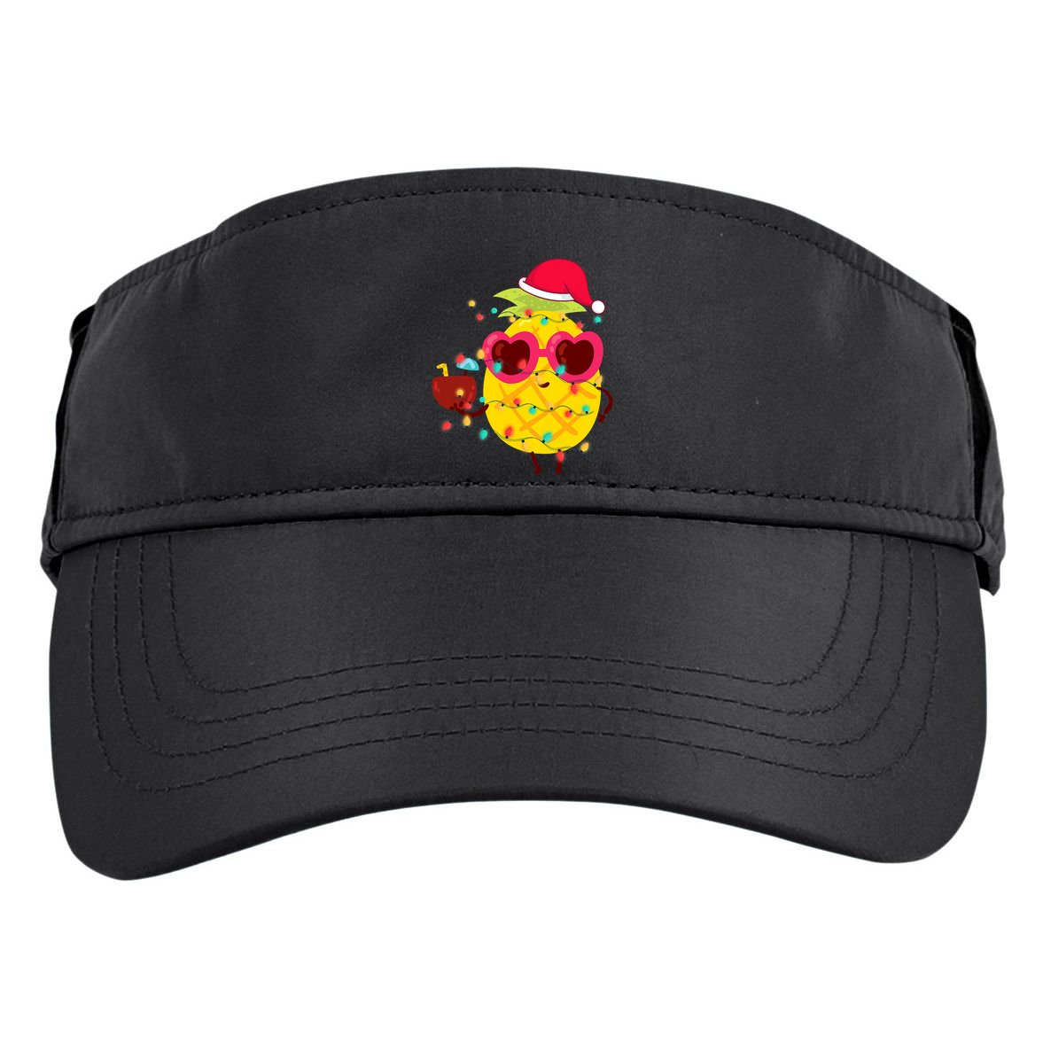 Hawaiian Summer Tropical Xmas Pineapple Christmas In July Adult Drive Performance Visor