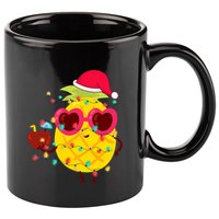 Hawaiian Summer Tropical Xmas Pineapple Christmas In July 11oz C Handle Ceramic Mug