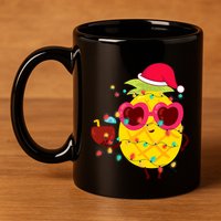 Hawaiian Summer Tropical Xmas Pineapple Christmas In July 11oz C Handle Ceramic Mug