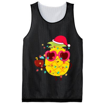Hawaiian Summer Tropical Xmas Pineapple Christmas In July Mesh Reversible Basketball Jersey Tank