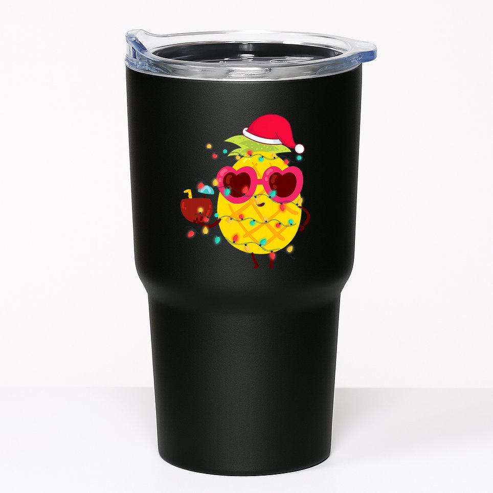 Hawaiian Summer Tropical Xmas Pineapple Christmas In July Tumbler