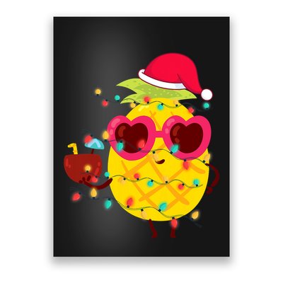 Hawaiian Summer Tropical Xmas Pineapple Christmas In July Poster